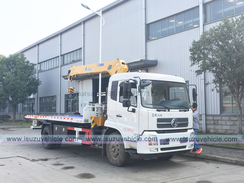 DONGFENG 4*2 Platform Wrecker Tow Truck with Crane