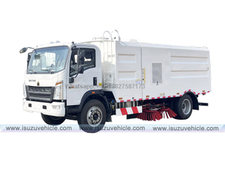 SINOTRUK HOWO 4cbm Dustbin And 1500 Liters Water Tank Road Sweeper Vehicle