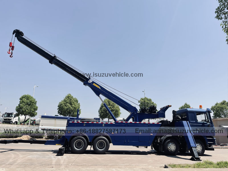4 Axles Shacman Integrated Towing And Lifting Road Wrecker Truck 