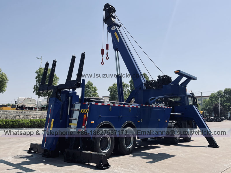 4 Axles Shacman Integrated Towing And Lifting Road Wrecker Truck 