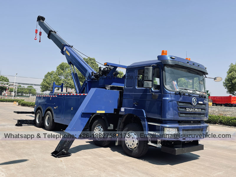 4 Axles Shacman Integrated Towing And Lifting Road Wrecker Truck 